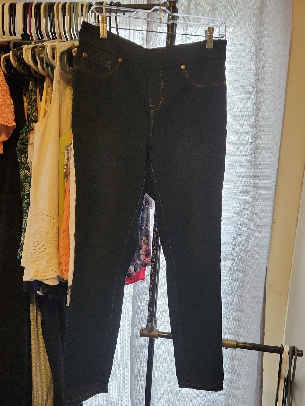 Tribal Dark Denim Skinny Women's Pull On Jeans